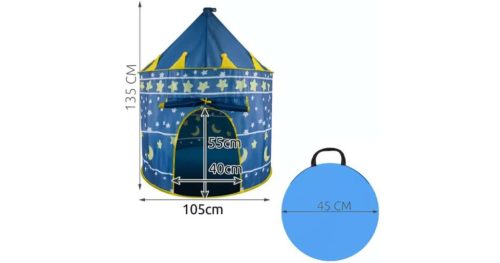 Gyerek sátor, játszóház, sötétkék, beltéri-kültéri, 135 x 105 cm