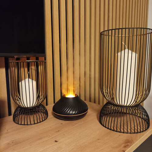 Ruhhy aroma diffúzor-lámpa, párásító, fekete, 3 db illóolajjal, 130 ml, 13,5 x 8 cm