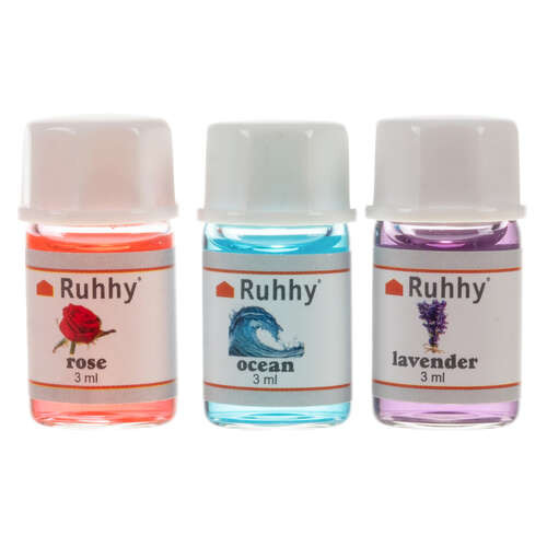 Ruhhy aroma diffúzor-lámpa, párásító, fekete, 3 db illóolajjal, 130 ml, 13,5 x 8 cm