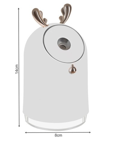 Malatec rénszarvasos légnedvesítő aroma diffúzorral, lámpával, fehér-arany színben, 3 db szivacspatronnal, 250 ml, 8x8x14cm