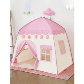   Princess kastély gyereksátor rózsaszín, játszóház, beltéri-kültéri, 130x100 x130 cm
