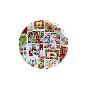   Karácsonyi tál, dísz tál, tálaló tál, kör alakú, karácsonyi mintás, nagy méretű, 30,5cm