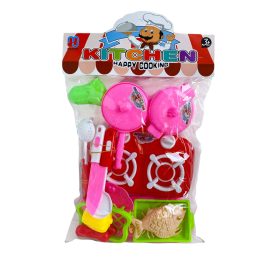   Gyerek játék konyha szett, konyhai kiegészítők, rózsaszín színben, sok darabos