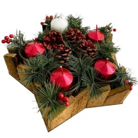   Adventi koszorú, adventi dísz, 5 db gyertyával,  25 cm x 25 cm