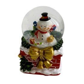   Karácsonyi hógömb, karácsonyi dísz, hóember figurával, 5 cm x 7 cm