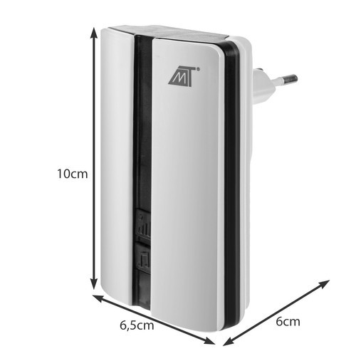 Malatec vízálló vezeték nélküli csengő, kapu csengő, fehér, 10 x 6,5 x 6 cm