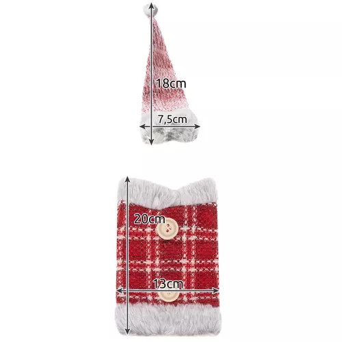 Ruhhy mikulásos, Karácsonyi ital dísz, ital dekoráció, üvegborító, ajándék dísz, textil borítás