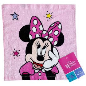   Disney Minnie egeres kéztörlő, ovis kéztörlő, rózsaszín, 30x30 cm