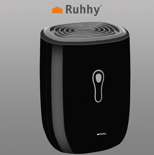 Ruhhy páramentesítő, nedvességelnyelő, fekete, kivehető víztartállyal, 22,5x16x14cm