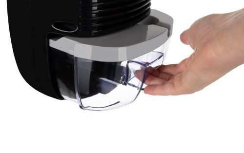 Ruhhy páramentesítő, nedvességelnyelő, fekete, kivehető víztartállyal, 22,5x16x14cm