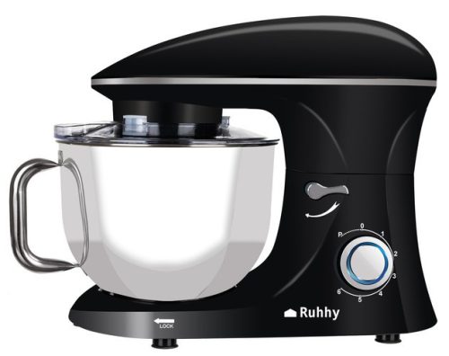 Ruhhy 2200W Rozsdamentes Konyhai Robotgép 6,2L Tál, Többfunkciós Dagasztó, Habverő és Keverő – 43x33x24,5 cm