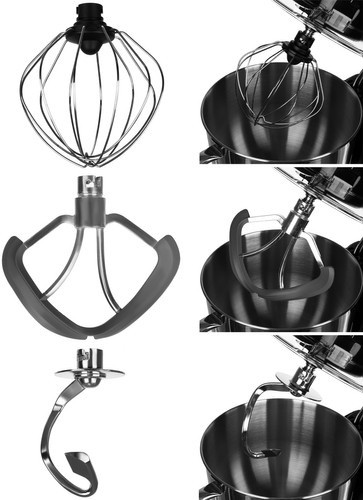 Ruhhy 2200W Rozsdamentes Konyhai Robotgép 6,2L Tál, Többfunkciós Dagasztó, Habverő és Keverő – 43x33x24,5 cm