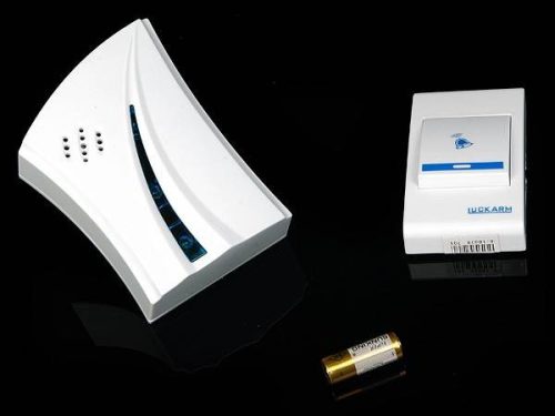 Vezeték nélküli csengő elemekkel, fehér,  1 gong, LED távirányító