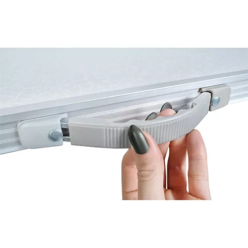 Trizand összecsukható kempingasztal, fehér, alumínium, 80 x 60 x 70 cm