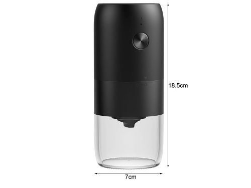 Elektromos kávédaráló, hordozható, fekete