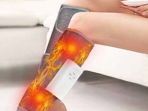 Kompressziós lábmasszírozó, hőterápiás, hordozható, 6 masszázs sebesség