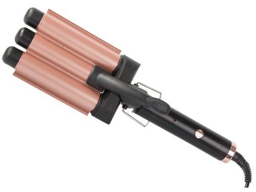 Kerámia hajsütővas, hajhullámosító, hajgöndörítő, szürke/rózsaszín