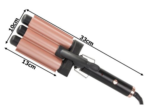 Kerámia hajsütővas, hajhullámosító, hajgöndörítő, szürke/rózsaszín