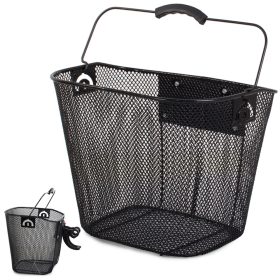 Kerékpár kosár, fekete, fém, hordozható