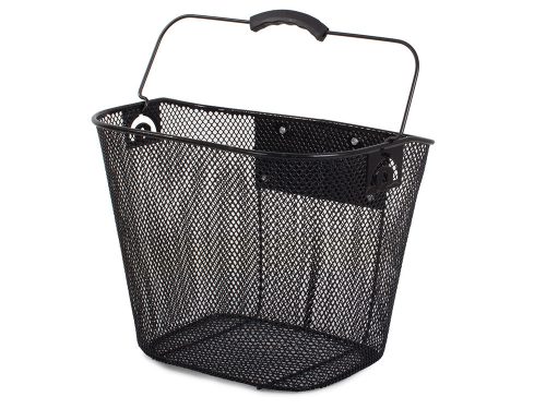 Kerékpár kosár, fekete, fém, hordozható