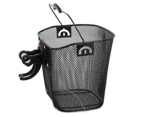 Kerékpár kosár, fekete, fém, hordozható