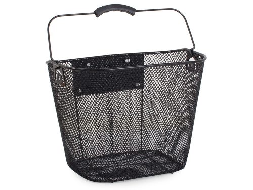 Kerékpár kosár, fekete, fém, hordozható