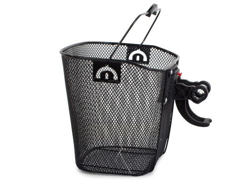 Kerékpár kosár, fekete, fém, hordozható