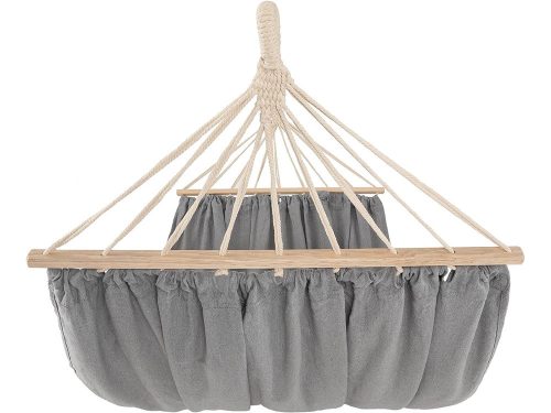 Kerti függőágy, kétszemélyes, szürke, 200 kg teherbírás, 150x280 cm