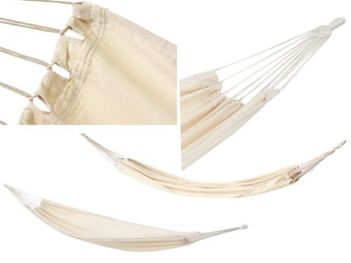 Kerti függőágy, 1 személyes, bézs, 200 kg teherbírás,  80x250 cm 