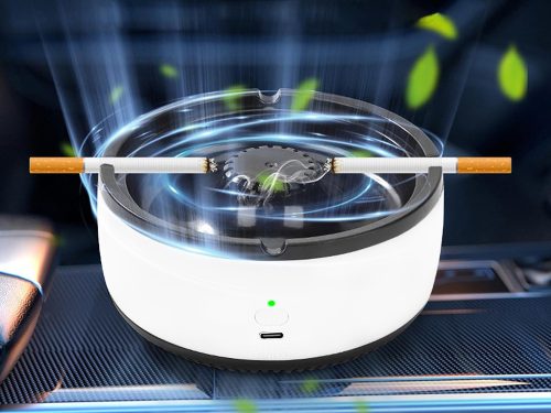 Intelligens autóhamutartó – Öntisztuló, illatpatronnal, füstmentes megoldás, hordozható, kényelmes használat otthon és autóban