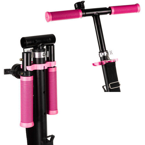 Kruzzel Spidoo összecsukható roller gyermekeknek – 200mm kerekek, állítható kormány, fekete és rózsaszín színben