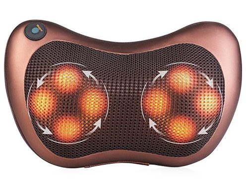 SHIATSU infra masszírozó párna nyakra, hátra, lábra, vállra, levehető-mosható huzattal 