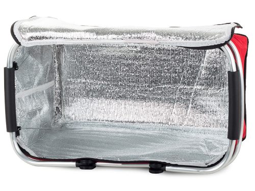 Termikus piknikkosár, bevásárlókosár, összecsukható,  piros