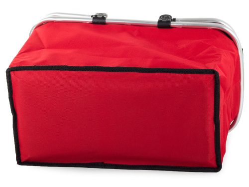 Termikus piknikkosár, bevásárlókosár, összecsukható,  piros