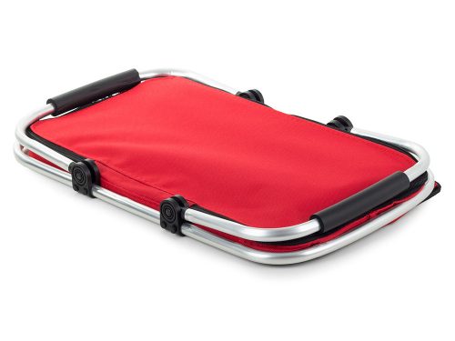 Termikus piknikkosár, bevásárlókosár, összecsukható,  piros