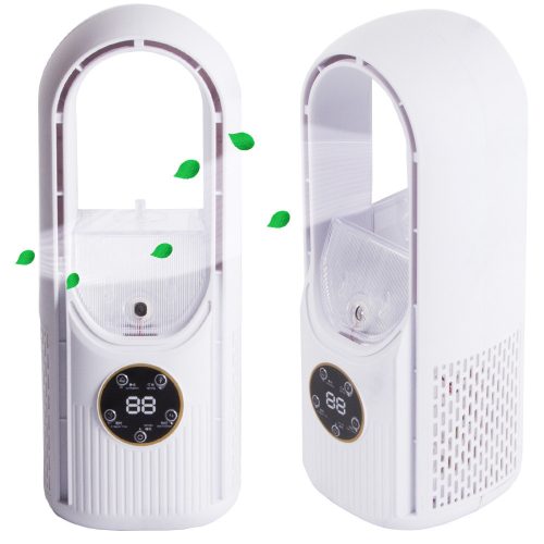 Oszlop ventilátor lapát nélküli, csendes, álló, párásító készülék, 6 program, USB