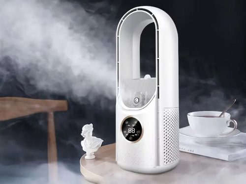 Oszlop ventilátor lapát nélküli, csendes, álló, párásító készülék, 6 program, USB