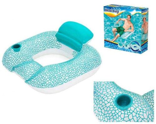 BESTWAY felfújható pihenőszék háttámlával – 102×94 cm, kényelmes beltéri és kültéri használatra