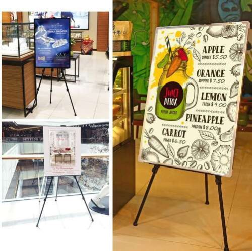 Maaleo festőállvány, fém, fekete, 160 cm