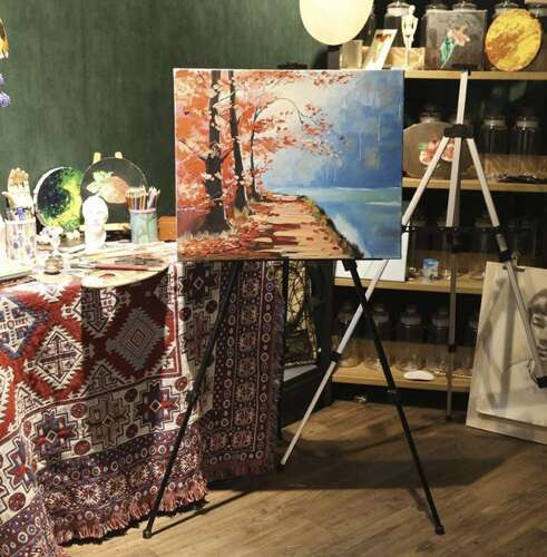 Maaleo festőállvány, fém, fekete, 160 cm