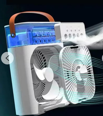 2in1 hordozható hűtőventilátor, léghűtő, párásítóval, aroma diffúzor, fehér, USB