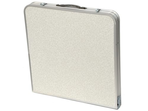 Összecsukható turista asztal szett 4 székkel, állítható magasság, krém szín – 120x60 cm