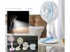 2in1 összecsukható hordozható ventilátor LED világítással – USB, akkumulátoros, kék