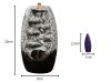 Kerámia vízesés füstölőtartó + 10 füstölő – aromaterápiás illat kandalló, szürke, 20cm x 9cm 