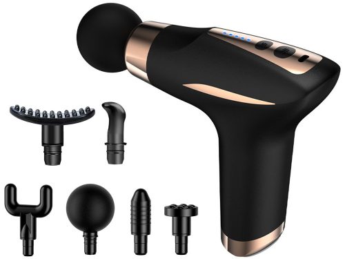 Masszázs pisztoly 6 db cserélhető fejjel, melegítő funkcióval, 16.5cm x 21.5cm x 5cm