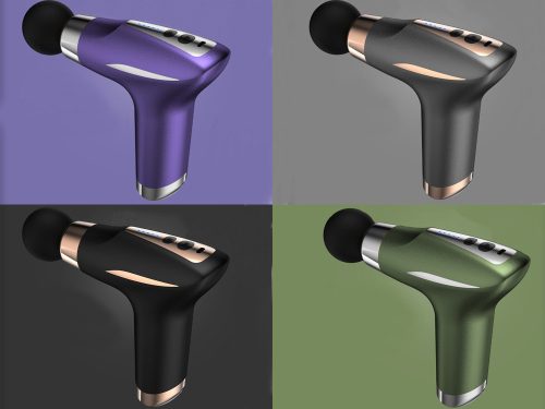 Masszázs pisztoly 6 db cserélhető fejjel, melegítő funkcióval, 16.5cm x 21.5cm x 5cm