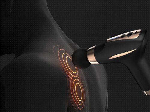 Masszázs pisztoly 6 db cserélhető fejjel, melegítő funkcióval, 16.5cm x 21.5cm x 5cm