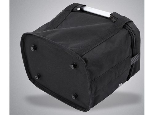 Kerékpár kosár, táska, kisállat hordozó, levehető, fekete, szövet