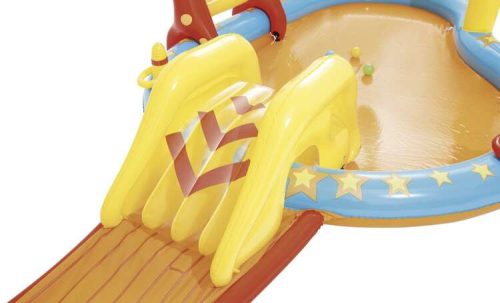 Bestway felfújható vízi játszótér, medence, csúszda, bowling, 435x213x117cm