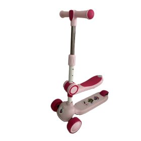 Gyerek háromkerekű roller, rózsaszín, ülőkével